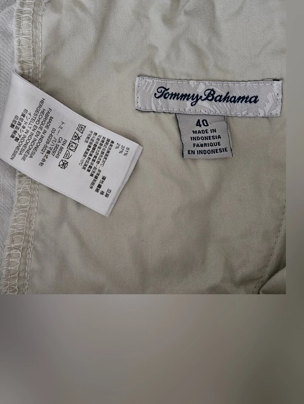 TOMMY BAHAMA White Beach Coast Stretch Linen 9